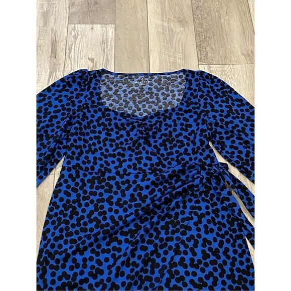AVA & VIV plus size black and royal blue polkadot, dress size 2X - Picture 2 of 12
